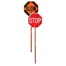 24" Stop/Slow Plastic Paddle w/81" Plastic Handle