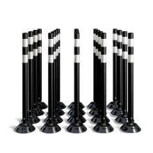Omniflex 36 Inch Black Tubular Traffic Delineator -  20 Pack
