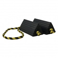10" Aircraft Chocks w/Yellow & Black Rope 
