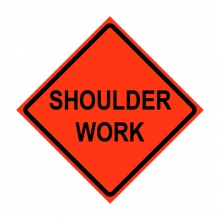 Shoulder Work Roll-Up Traffic Sign