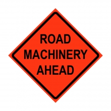 Road Machinery Ahead Roll-Up Traffic Sign