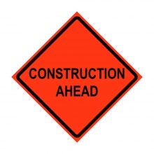Construction Ahead Roll-Up Traffic Sign