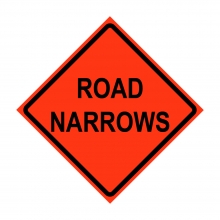 Road Narrows Roll-Up Traffic Sign