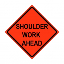 Shoulder Work Ahead Roll-Up Traffic Sign