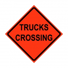 Trucks Crossing Roll-Up Traffic Sign