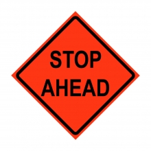 Stop Ahead Roll-Up Traffic Sign