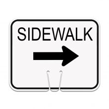 Traffic Cone Sign - RIGHT SIDEWALK