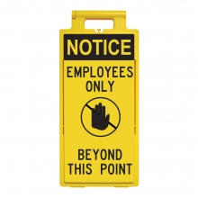Lamba Floor Stand - Notice Employees Only Beyond This Point