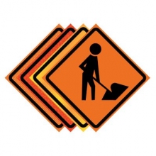 Men Working Symbol Roll-Up Traffic Sign