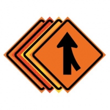 Right Lane Merge Symbol Roll-Up Traffic Sign