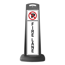 Black Reflective Vertical Sign Panel w/Base Option - No Parking Fire Lane