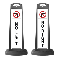 Black Reflective Vertical Sign Panel w/Base Option - No Right, No Left