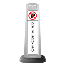 White Reflective Vertical Sign Panel w/Base Option - No Parking Reserved