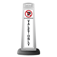 White Reflective Vertical Sign Panel w/Base Option - No Parking Valet Only