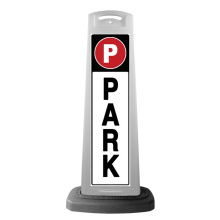 White Reflective Vertical Sign Panel w/Base Option - Park