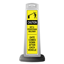 White Vertical Sign Panel w/Base Option - Caution Not a Walkway
