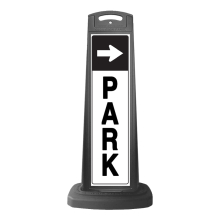 Black Reflective Vertical Panel w/Base Option - Park & Arrow
