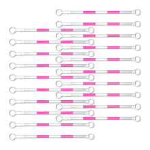 Retractable Cone Bar Pink & White - 20 Pack