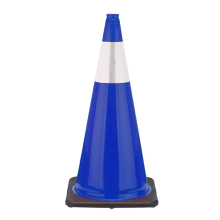 28" Navy Blue Traffic Cone, 7 lb Black Base,  w/6" Reflective Collar