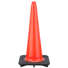 28" Slim Orange Traffic Cone, 7 lb Black Base