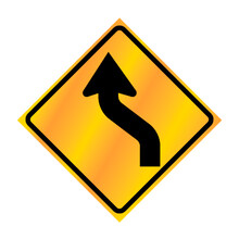 Reverse Curve Left Symbol Roll-Up Traffic Sign