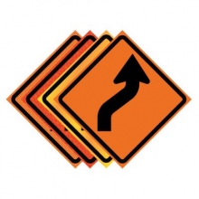 Reverse Curve Right Symbol Roll-Up Traffic Sign