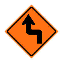 Reverse Turn Left Symbol Roll-Up Traffic Sign