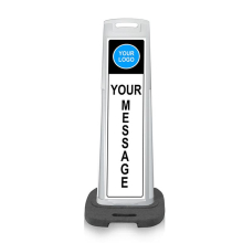 White Vertical Sign Panel w/Base Option & Custom Artwork