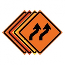 Two Lane Reverse Curve Right Symbol Roll-Up Traffic Sign