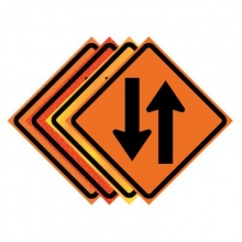 Two Way Traffic Symbol Roll-Up Traffic Sign