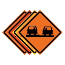 Uneven Pavement Symbol Roll-Up Traffic Sign
