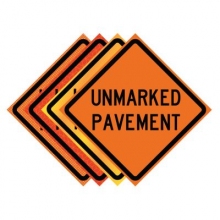 Unmarked Pavement Roll-Up Traffic Sign