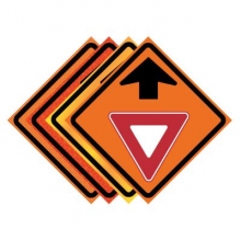 Yield Ahead Symbol Roll-Up Traffic Sign