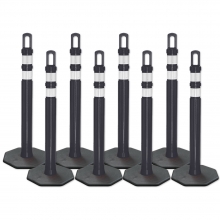 Arch-Looper Premium 42" Black Delineator Post w/Base - 400 Pack