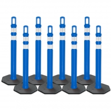 Arch-Looper Premium 42" Blue Delineator Post w/Base - 400 Pack