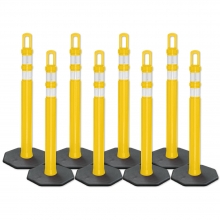 Arch-Looper Premium 42" Yellow Delineator Post w/Base - 400 Pack