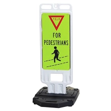 Step-N-Lock Vertical Panel - Yield For Pedestrians