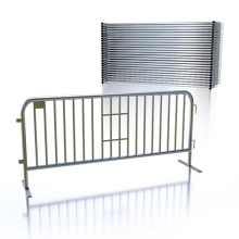 8ft Heavy Duty Galvanized Steel Crowd Control Barricade w/Flat Feet - 25 pack