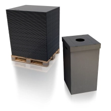 Qwik Set Event Black Trash Bin w/Multi-Function Lid - 125 pack