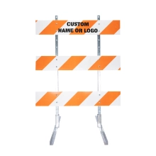 Type III Heavy Duty Plastic Panel Barricade w/Galvanized Steel Legs - Single Sided
