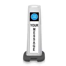 Lux SparkleEdge White Sign w/Custom Artwork & Base