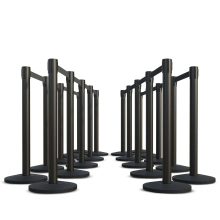 Lite Series Black Retractable Belt Stanchion - 20 Pack