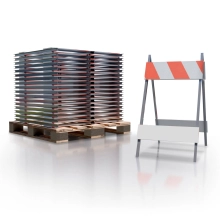 Type I Heavy Duty Plastic Panel Barricade w/Galvanized Steel Legs - 35 Pack Bundle 