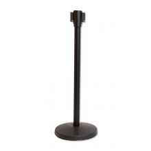 Lite Series Retractable Belt Stanchion - Black Finish, 11ft Belt