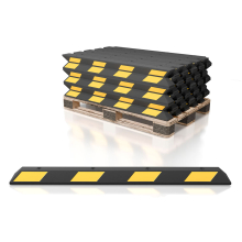 6ft Black Reflective Rubber Parking Block Bundle - 60 Pack