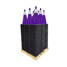 28" Purple Traffic Cones, 7 lb Black Base w/6" Reflective Collar Pallet