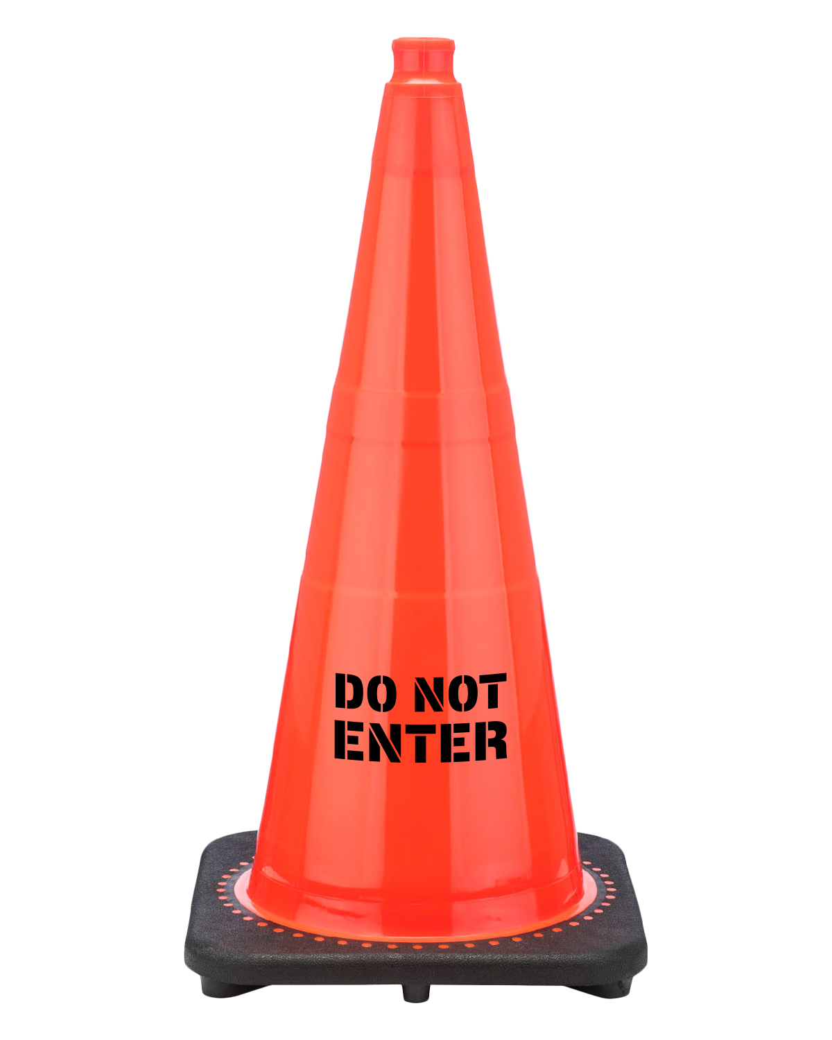 28" Do Not Enter STENCIL Traffic Cone, 7 lb Black Base