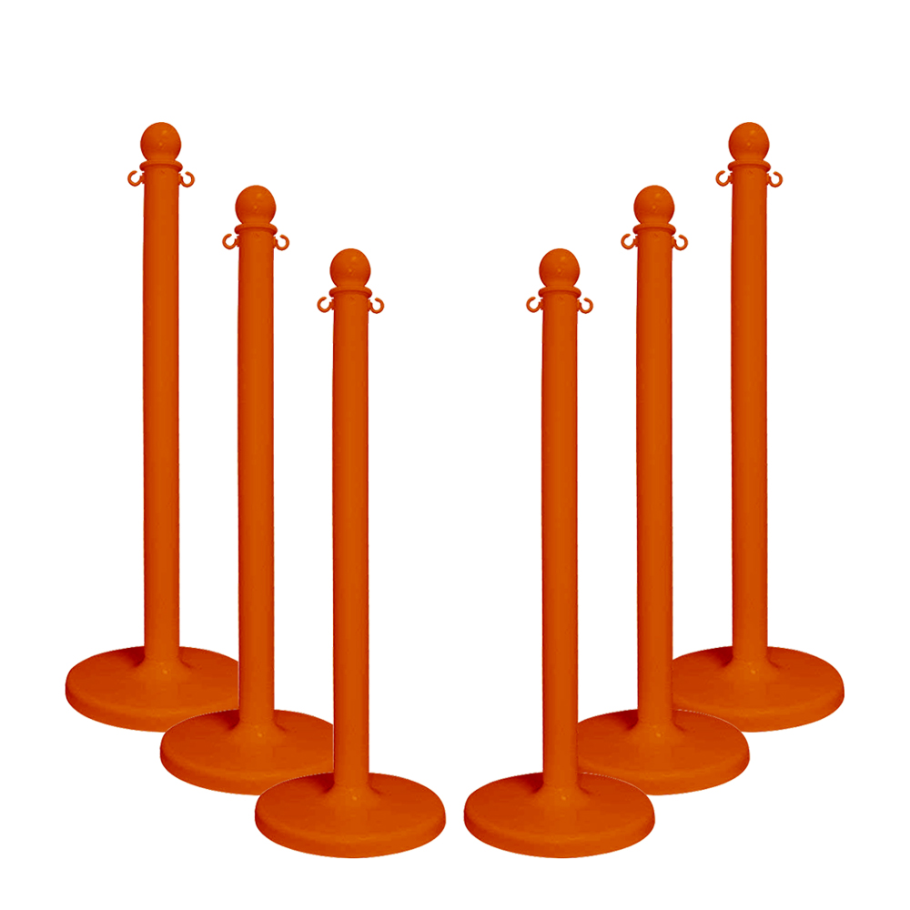 Traffic Control Medium Duty 40" Plastic Stanchion Post (Pack of 6)