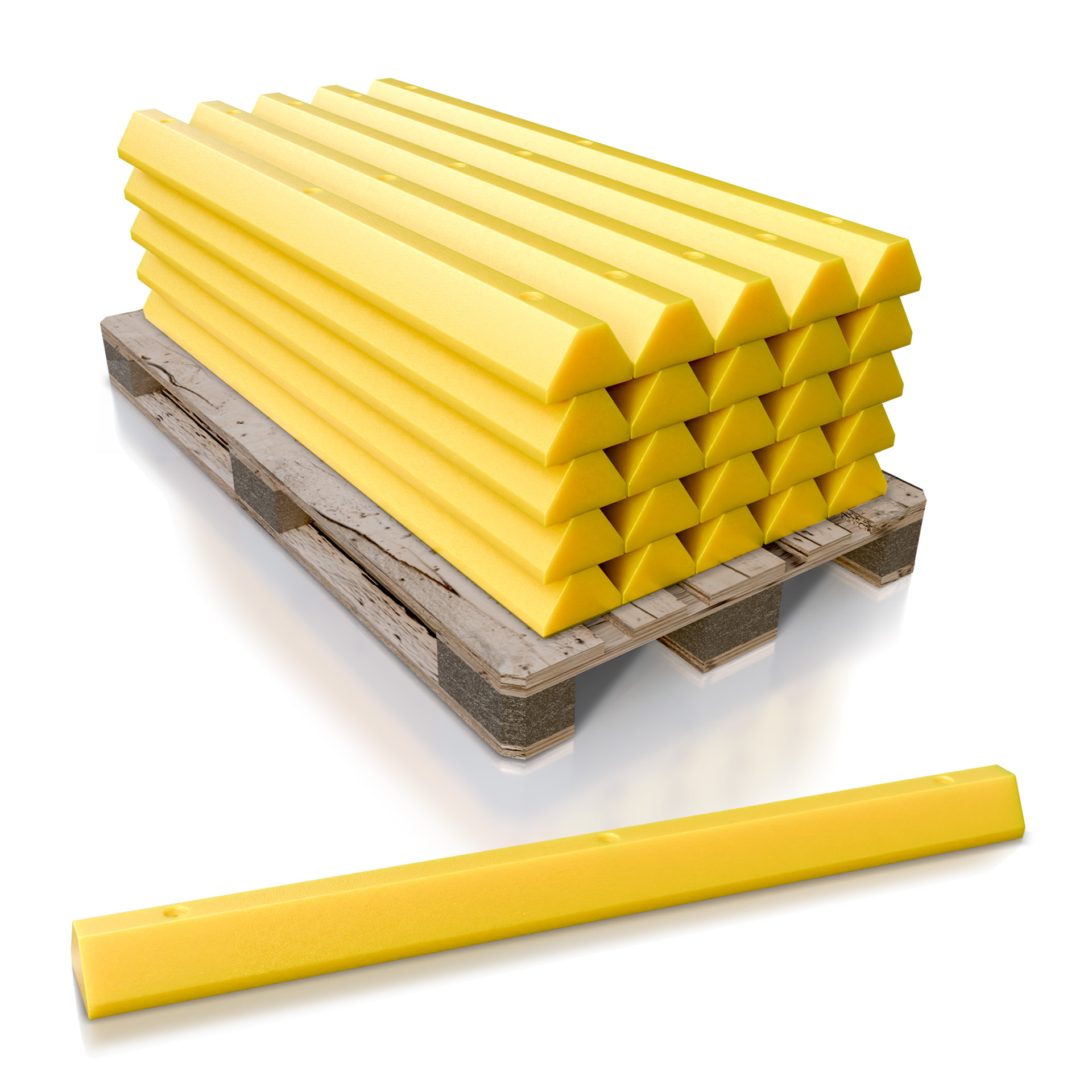 6' Dura Stop Heavy Duty Plastic Parking Block 4.5"H - 30 Pk