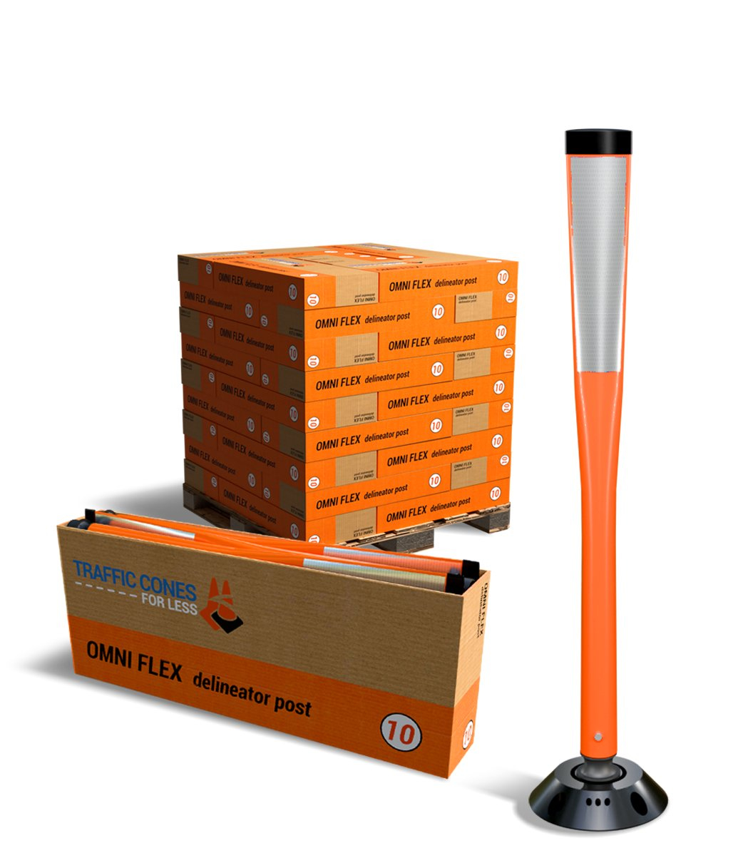 Omniflex 36 Inch Flat Top Traffic Delineator - 380 Pack 